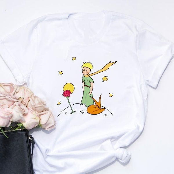 

new punk t shirts little prince patterned short sleeves harajuku t shirts cartoon women casual t shirts, White