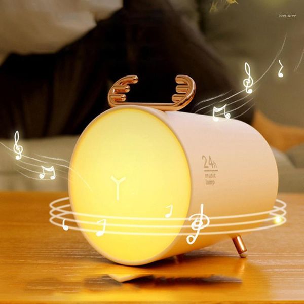 

portable speakers led night lightÂ wireless bluetooth speaker 3d stereo surround usb chargerable deer table lamp bedroom dimmable reading lig