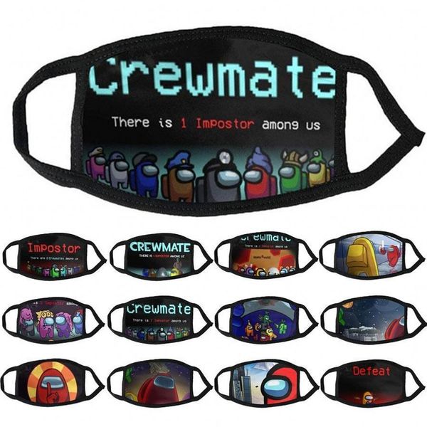 

among us designer mask gaming printed crewmate impostor defeat face mask dustproof windproof warm kids mouth cover respirator