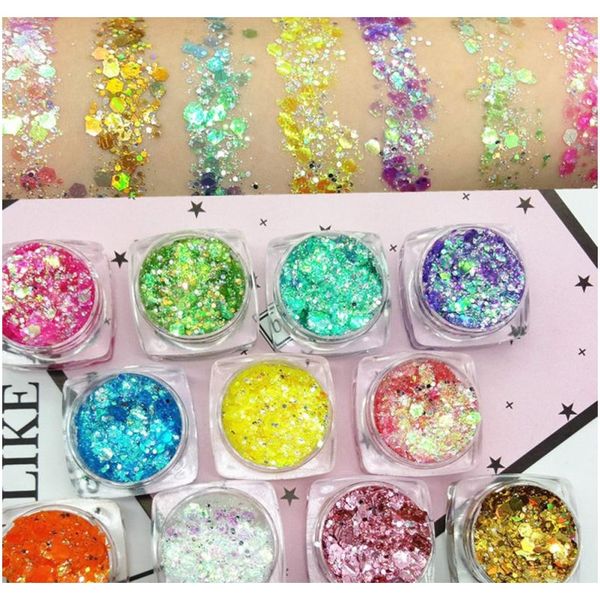 

19 colours diamond glitter eyeshadow makeup nail art mermaid sequins gel make up festival party makeup cosmetics maquiagem wmtoyv