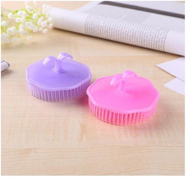 

1pc plastic head scalp massage comb shampoo scalp washing hair massager brush comb shower hair br sqcguc, Silver