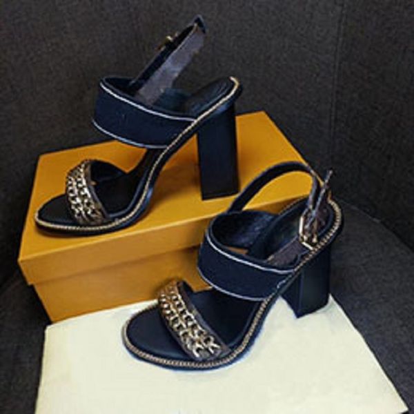 

classics women shoes sandals fashion beach thick bottom slippers alphabet lady sandals leather high heel shoes slides shoe008 195143, Black