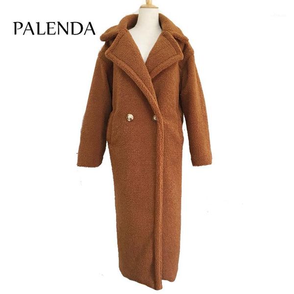 

120cm extra longer length teddy curl x-long maxi faux fur coat thick warm brown1, Black