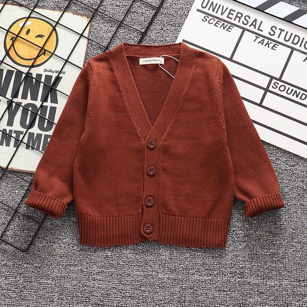 

1 7yrs baby boys girls v neck cardigan coat children clothing spring autumn boys girls long sleeve knitted kids cardigan coat sqcjmg, Blue