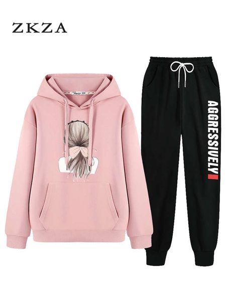 

sweater suit female foreign style junior high school students versatile loose korean autumn winter thickened 2020 new plush coat, Black