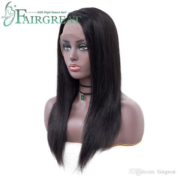 

malaysian straight 13*4lace front human hair wigs brazilian lace front human hair wigs for black women natural black, Black;brown