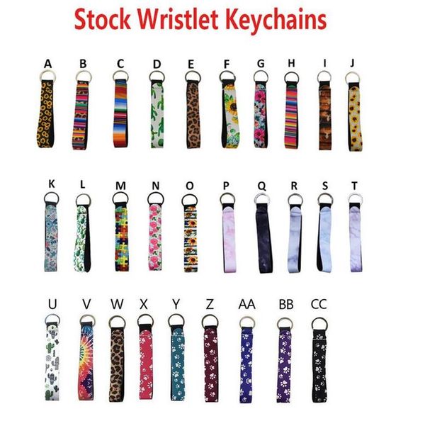 

neoprene wristlet keychains lanyard serape prints strap band split ring key chain holder key hand wrist lanyard keychain for girls/women
