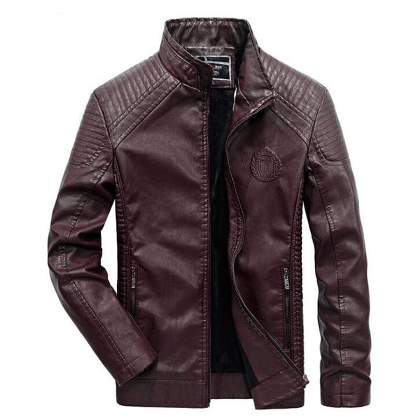 

2021 man with zipper pu masculine winter classic men leather jacket from motorcycle e0az, Black