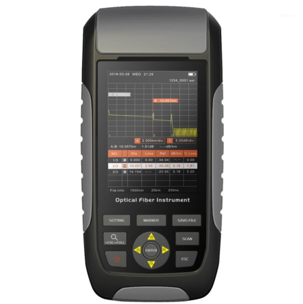 

mini otdr fiber optic reflectometer 3.2 inch color lcd with vfl and opm event map 22db for 80km fiber cable ethernet tester1