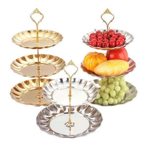 

hooks & rails 2 - 3 tier cake stand metal buffet dessert cupcake fruit platter serving display holder wedding party supplies