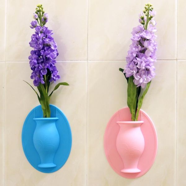

wall-mounted vase drilling-flower holder for window refrigerator cabinet ceramic tile1