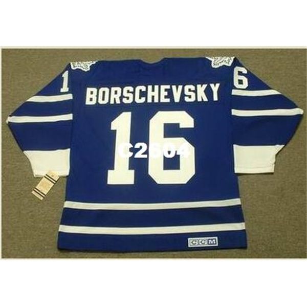 

mens #16 nikolai borschevsky toronto maple leafs 1992 ccm vintage retro hockey jersey or custom any name or number retro jersey, Black