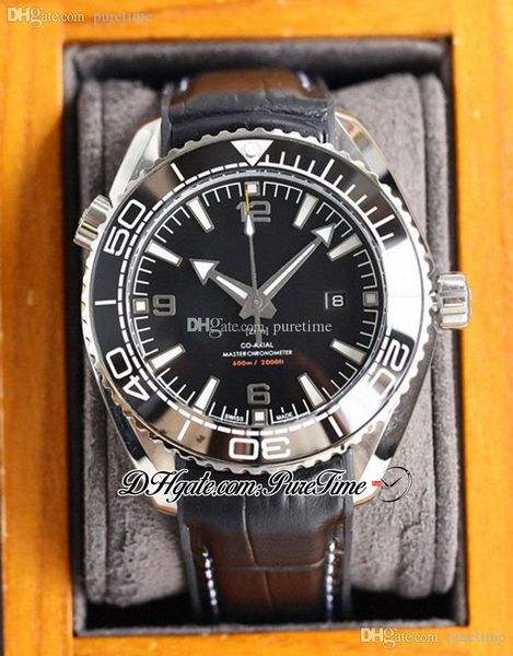 

twf 600m 43.5mm a8900 automatic mens watch steel case ceramic bezel black dial stick markers leather with white line 215.33.44.21.01.001 sup, Slivery;brown