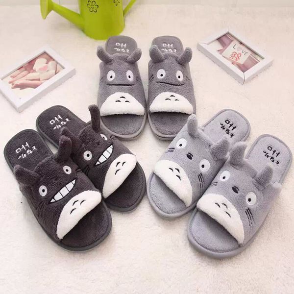 Frau Mantotoro Cartoon Plüsch Winter Slipper Paar Kinder Schöne Home Chinchillas Rutschfeste Schlafzimmer Warme Totoro Hausschuhe Y1124