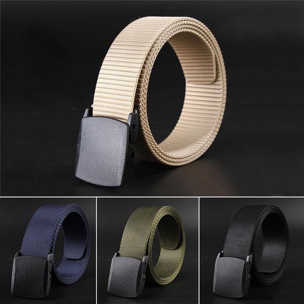 

waist support automatic men outdoor canvas belt hiking camping safety hunting sports wearable breathable tactical, Black;gray