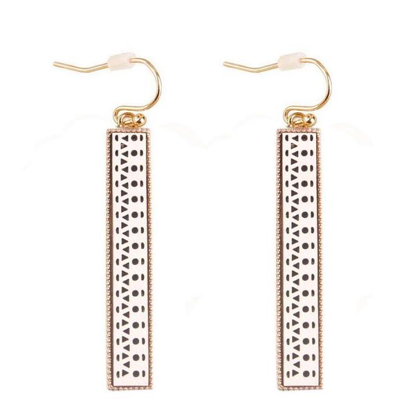 

two tone metal vertical bar dangle earrings for women long earrings zinc alloy geometric jewelry wholesale e7796 zwpon, Silver