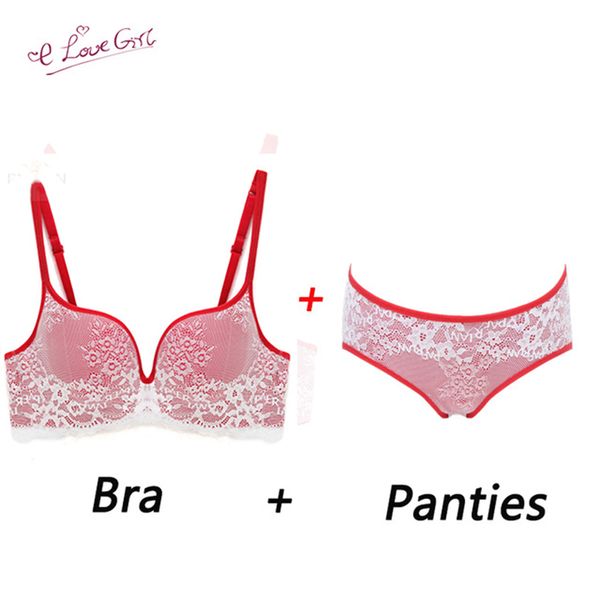 

elovegirl lace bra set without steel ring high waist bra underwear for women set women breathable hips pants inside  l xl c1211, Black;white