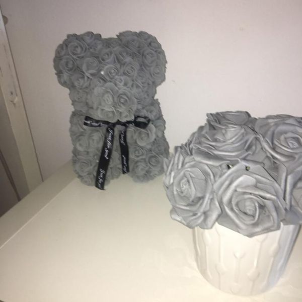

25см мыльная пена роза медведь в подарочной коробке искусственный цветок подарок для подруги на день рождения свадьба вечеринка дома декор в