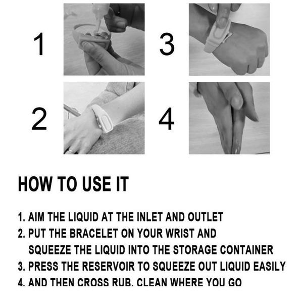 

sell portable sille soap bracelet wristband hand dispenser band squeeze bottle biosafetyband sile sanitizerw jllxcy, Black;brown