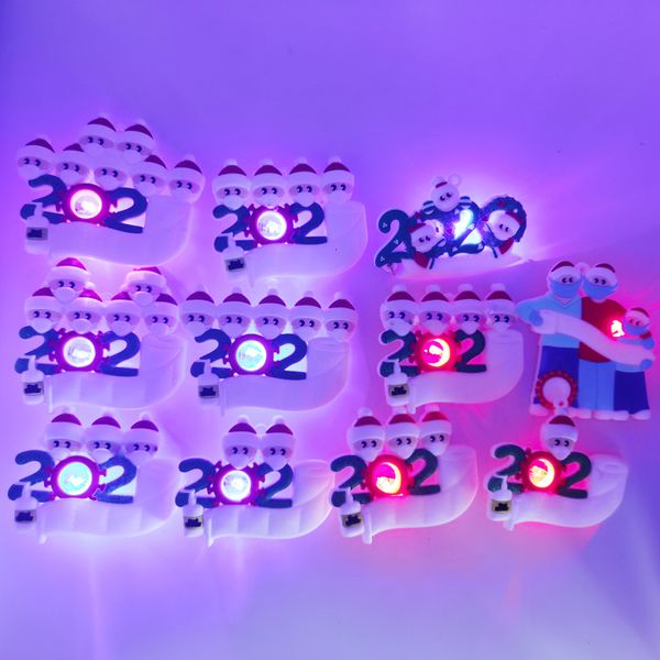 

5ci2pendant ornaments diy snowman 2020 family quarantine greeting personalized led light christmas festive party tree de