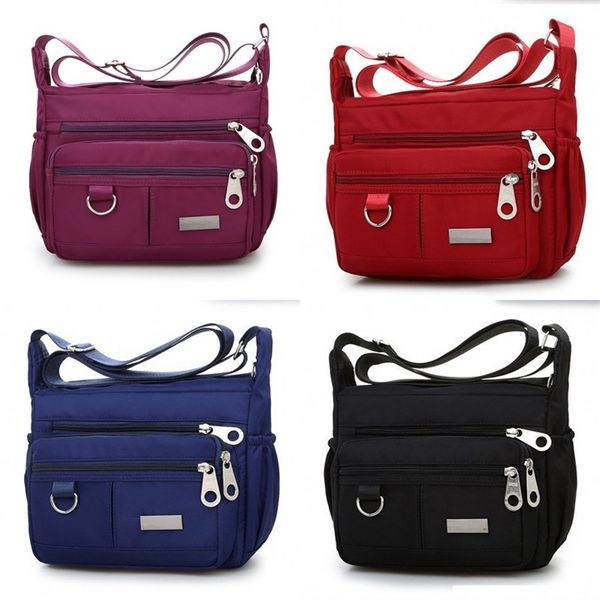

simplicity single shoulder bag multi function lady cloth bags high capacity waterproof outdoor satchel zipper reusable 16mh o2