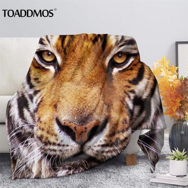 

blankets toaddmos cool tiger animal pattern warm bedroom throw blanket on bed sofa bedding travel portable kids fleece soft