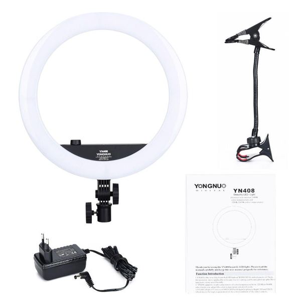 

yongnuo yn408 14 inch led selfie ring video fill light 3200k-5600k bi-color dimmable pgraphy lamp 24w cri 95 for pgraphy