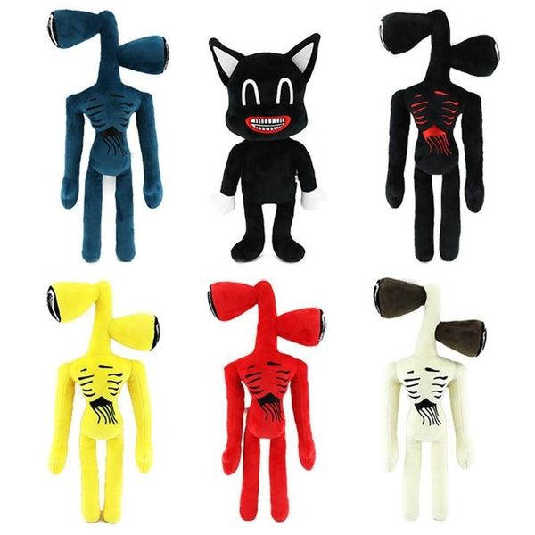 

new arrival anime siren head plush toy cartoon sirenhead stuffed animals doll horror black cat peluches toys for kids adults gift fy7366