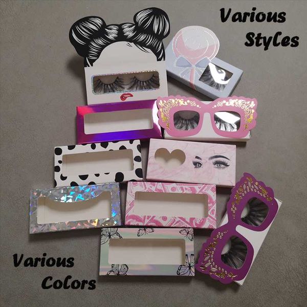 

false eyelashes butterfly lash boxes packaging bulk fashion rectangle eyelash wholesle vendor long case with custom logo