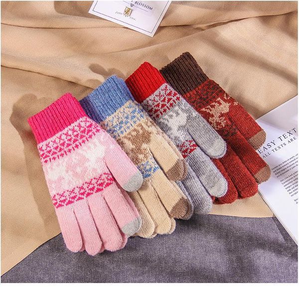 

gloves women touch screen winter gloves knitting christmas gloves driving handschoenen luvas de inverno guant jlldai, Black