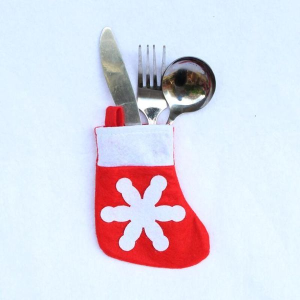 

cutlery mini xmas stocking home snowflake decoration socks knife fork tableware holder christmas gift bag lx3598