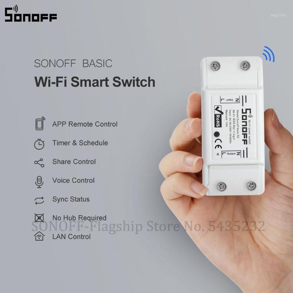 

itead sonoff basic r2 mini diy module wifi light switch wireless app remote control switch 220v smart home electrical switches1