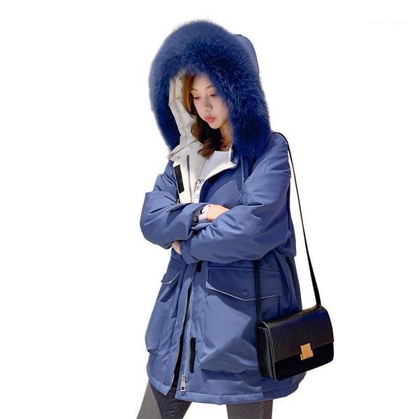 

women's down & parkas winter -selling women's jacket fashion fur collar white duck waist coat women outdoor leisure jacket1, Black