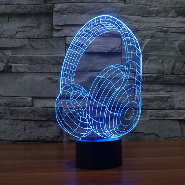 

2021 new fantastic design 3d decor earphone shape creative night cool lamp atmosphere light as home decoration pn5o