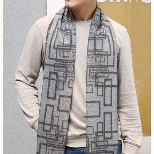 

men's scarf long scarves clothes accessories shawl cotton plaid strips fashion winter autumn warm neckerchief, Blue;gray