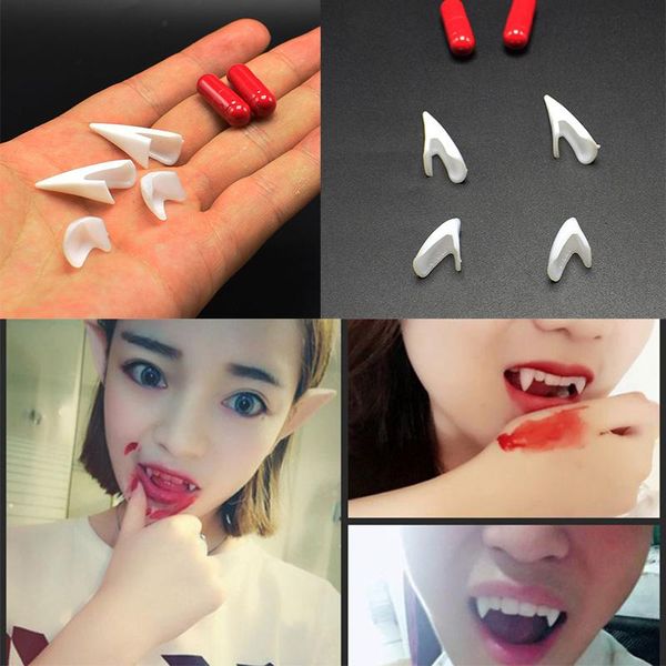 

2 6pcs set horrific fun clown dress halloween cosplay dentures zombie vampire teeth ghost devil fangs props halloween decoration wmtsfs