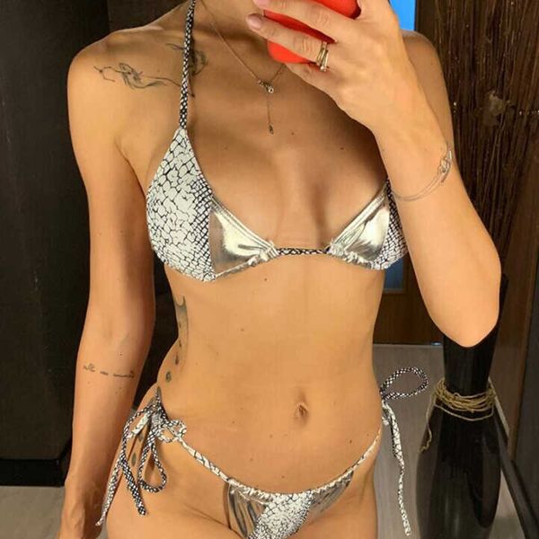 

new women's swimsuit sier serpentine swimwear bikini thong bathing suit summer beach bikinis set, White;black