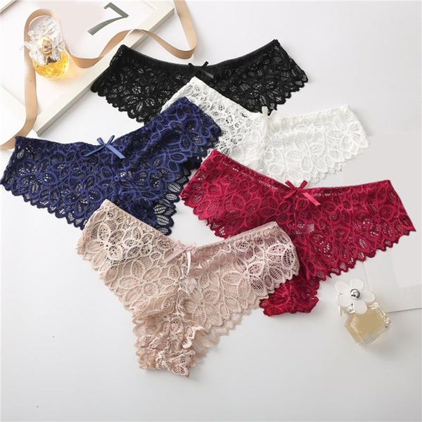 

floral panties for woman underwear lace breathable soft lingerie female briefs panty transparent women's underpants, Black;pink