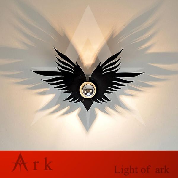 

wall lamp design acrylic black engraved angel shape reflected led
