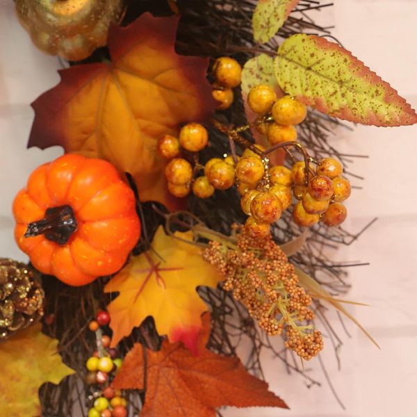 

падение передней двери венки искусственный кленовый лист тыквы венок передней двери украшение рождество день благодарения декоративный венок