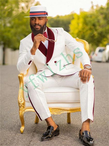 

men's suits & blazers handsome embossing groomsmen shawl lapel groom tuxedos wedding dress men blazer prom dinner (jacket+pants+tie) k3, White;black
