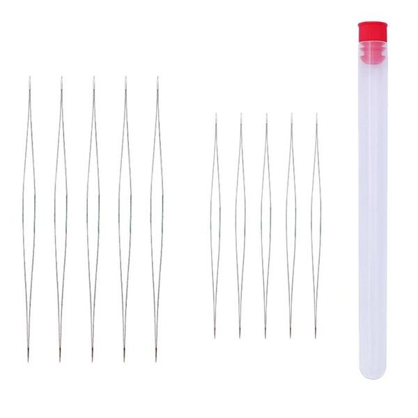 

10 pieces stainless steel beading needles big eye craft hand sewing needles 2 sizes with needle bottle jewelry making tool wmtwnc petsyard