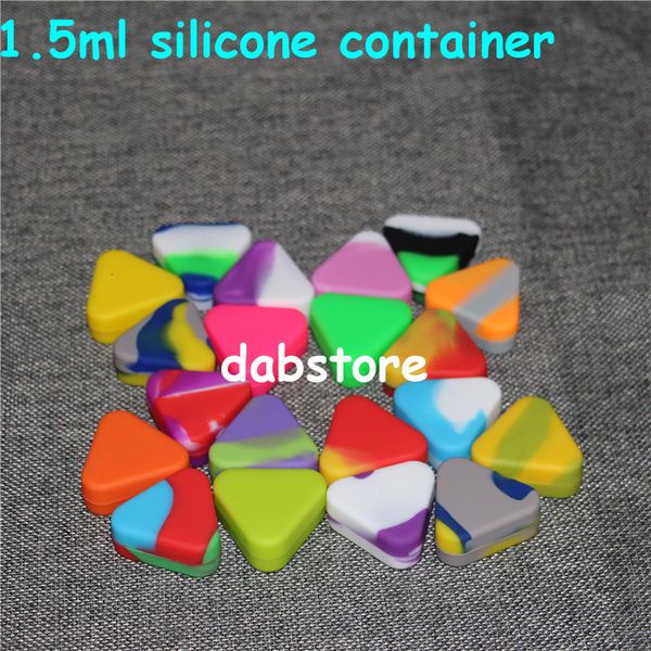

container wholesale food-grade triangle 100% nonstick wax containers 1.5ml silicone bong dab rig
