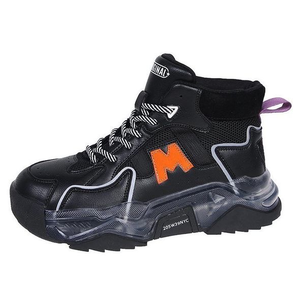 

2021 new black spring chunky women's knitted breathable fashion casual ladies high sports shoes qiwf, Black;white