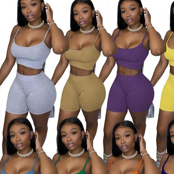 

women 2 pieces set slim crop biker shorts casual active wear outfits skinny matching set fashion stretch outwear, Gray