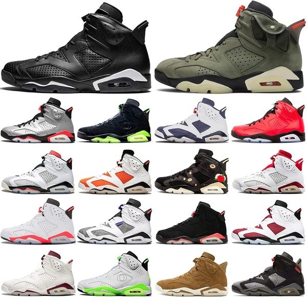 

jumpman 6 6s basketball shoes travis scotts white infrared reflections of champion golden harvest mens trainers sport sneakers us 7-13