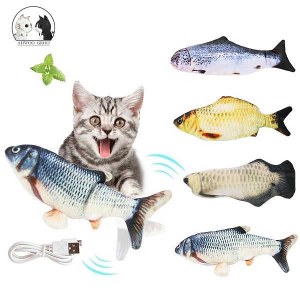 

cat электрические движущиеся рыбы игрушки usb зарядное устройство рыбы интерактивное catnip жевать кусочки игрушки 3d симуляция играет игруш