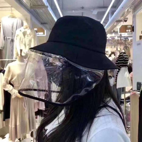 

korean fisherman's hat female outdoor sunscreen windproof sand anti saliva splash double sided protective hat male, Blue;gray