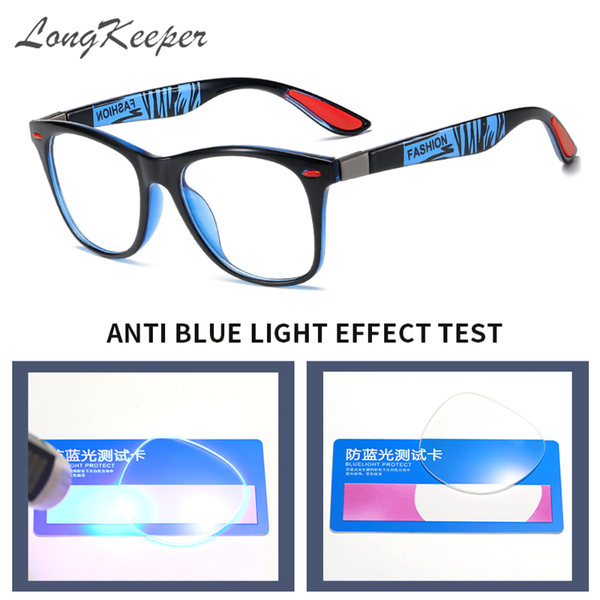 

longkeeper trendy anti blue light blocking glasses frame for men women square computer eyeglasses classic uv400 okulary, White;black