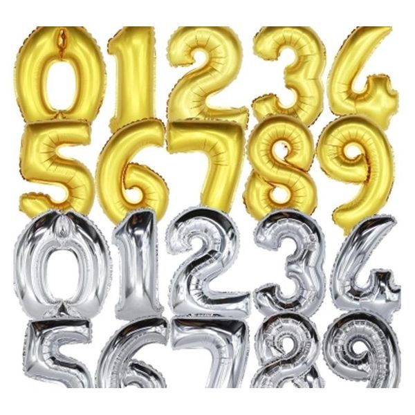 

40-inch gold and silver alphanumeric aluminum balloon 2018 new birthday party decoration large hydro wmtkvf new_dhbest